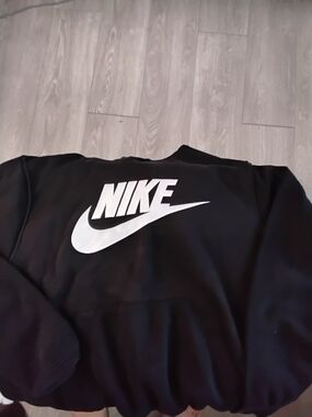 Nike Black Hoodie with White Swoosh Tag